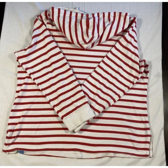 The Black Dog Red White Stripe Hoodie Pullover Cotton Nautical Casual Unise - Picture 12 of 12